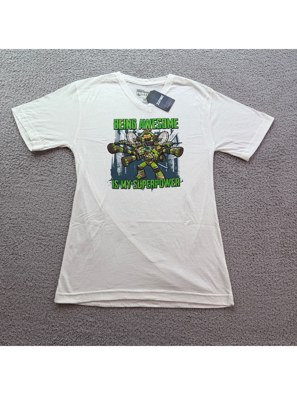 Teenage Mutant Ninja Turtles TMNT Being Awesome T-Shirt White M NWT